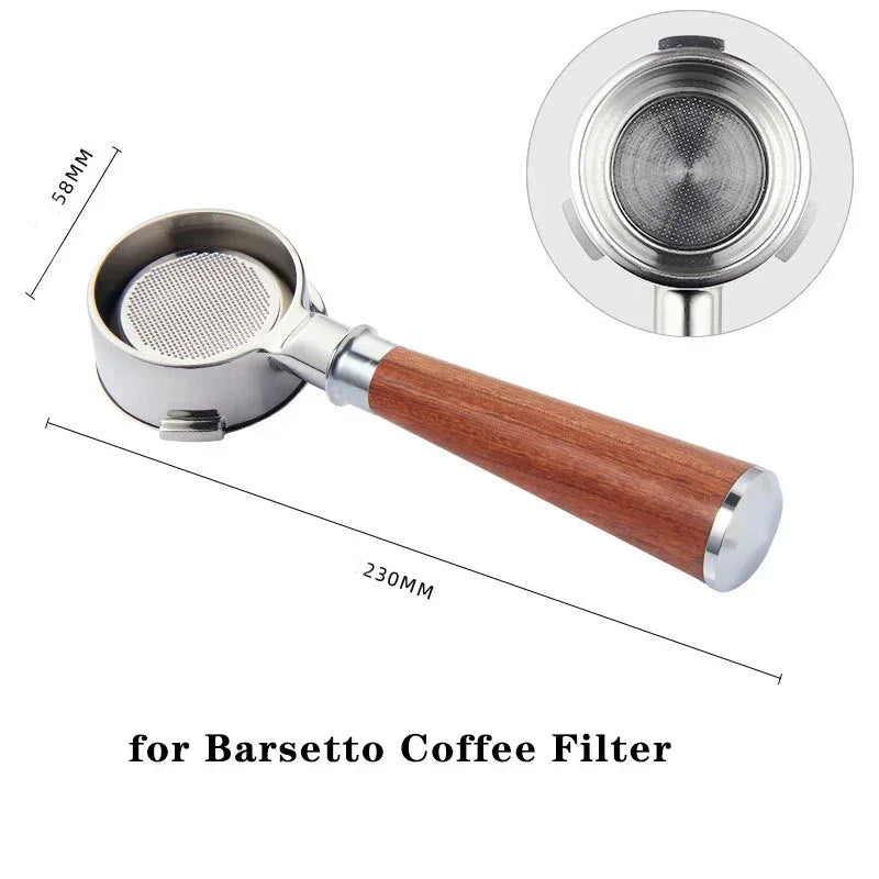 Portafiltro Sin Fondo 58 mm | Portafiltro Bottomless de Acero Inoxidable para Espresso Profesional