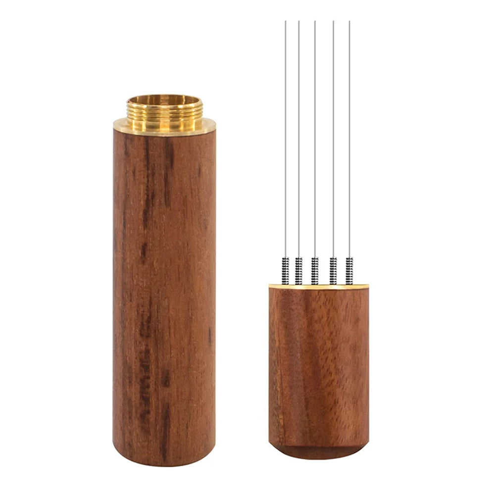 WDT Tool Barista de Acero Inoxidable | Aguja Distribuidora para Espresso con Mango de Madera