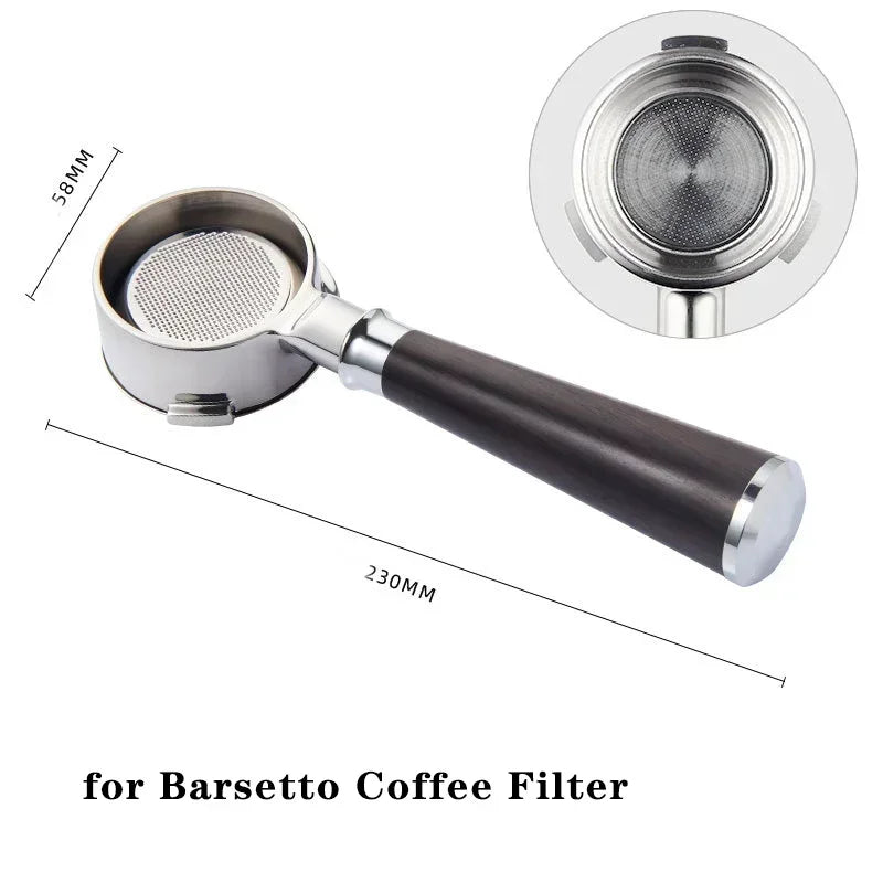 Portafiltro Sin Fondo 58 mm | Portafiltro Bottomless de Acero Inoxidable para Espresso Profesional