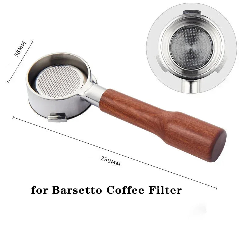 Portafiltro Sin Fondo 58 mm | Portafiltro Bottomless de Acero Inoxidable para Espresso Profesional