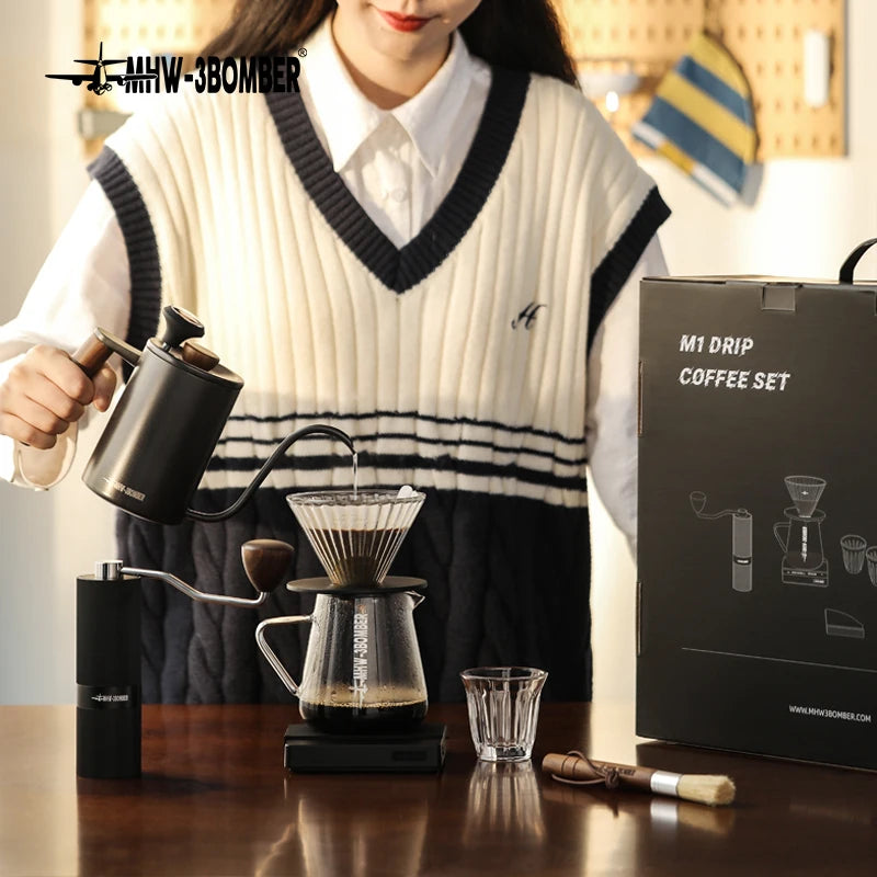 Set de Café Premium MHW‑3BOMBER | Kit Barista de Lujo con Molinillo, Hervidor y Accesorios