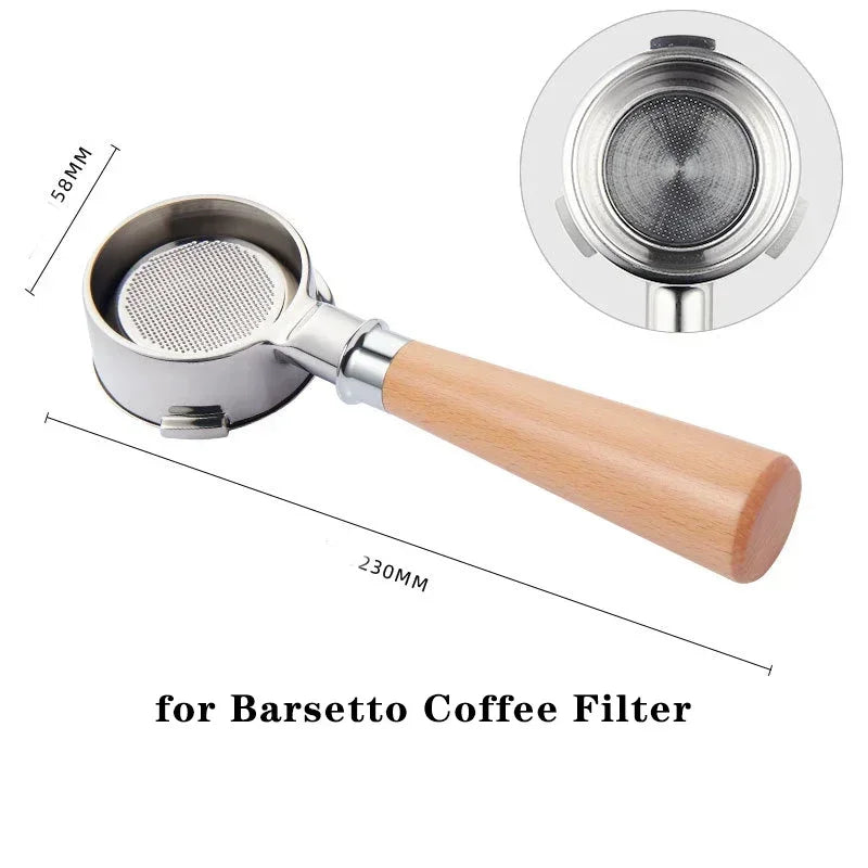 Portafiltro Sin Fondo 58 mm | Portafiltro Bottomless de Acero Inoxidable para Espresso Profesional